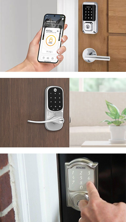 residential smart locks from Kwikset, Yale, and Schlage
